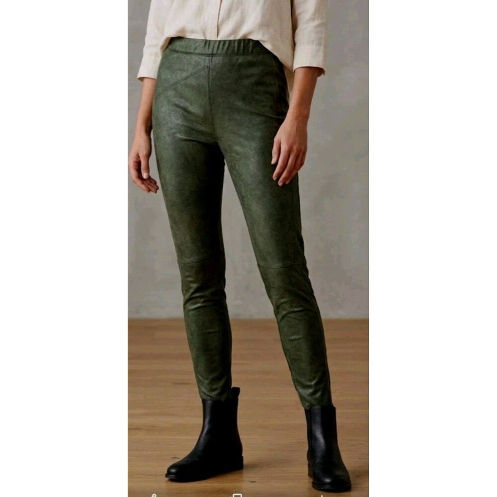 Free People Leggings  Size M Midnight Black Suede Faux